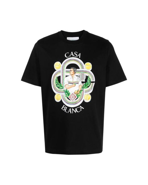 T-shirt Le Joueur à imprimé graphique Casablancabrand pour homme en coloris Black