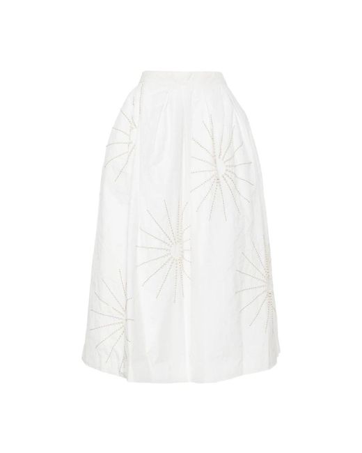Dries Van Noten White Midi Skirts