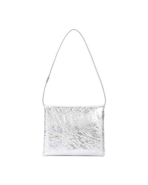 Marni White Metallic handtaschen mini pochette