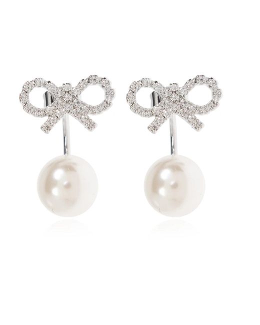 Earrings Self-Portrait de color White