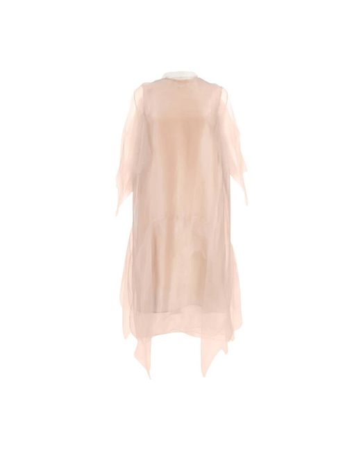 Prada Kleedjes ,Leer Sleeveless Voile Dress in het Pink