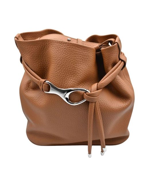 Orciani Brown Braune Leder-Schultertasche
