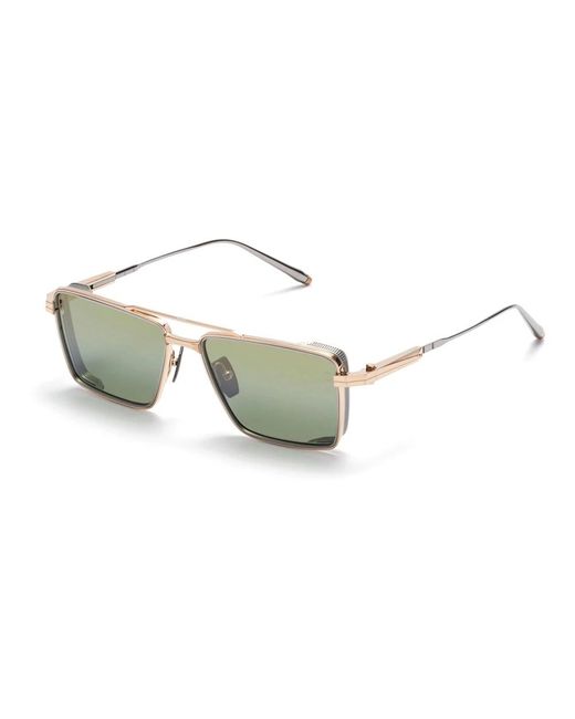 Akoni Accessoires ,Geel ,Rechthoekige Zonnebril in het Metallic voor heren