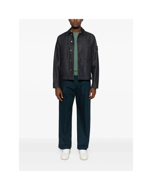 Stone Island Black Denim Jackets for men