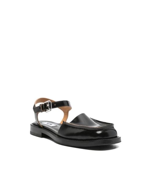 Moschino Black Flat Sandals