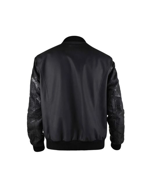 Philipp Plein Python-Effekt Leder Bomberjacke in Blue für Herren