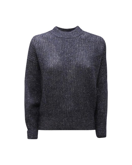 D.exterior Blue Round-Neck Knitwear