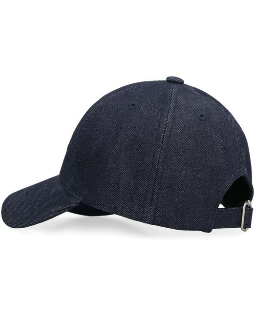 A.P.C. Logo Baseball Cap in het Blue voor heren