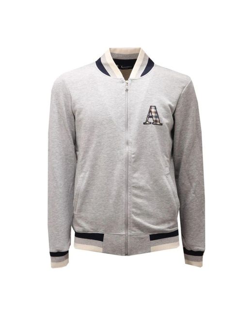 Aquascutum Grau Melierter Sweatshirt Mit Reißverschluss in Gray für Herren