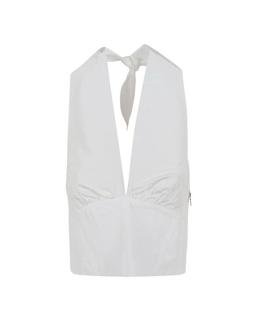 ANDAMANE White Weiße Stilvolle Damenbluse