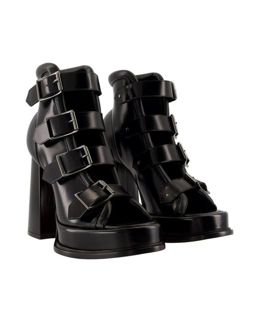 McQueen Black Leather Shoes