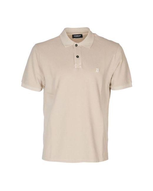 Dondup Tops ,Katoen Katoenen Poloshirt Met Geborduurd Logo in het Natural voor heren