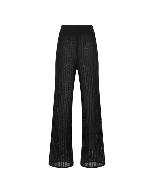 Alpha Studio Black Wide Trousers