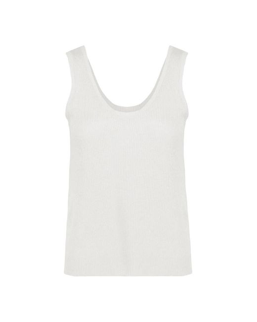 Bomboogie White Sleeveless Tops