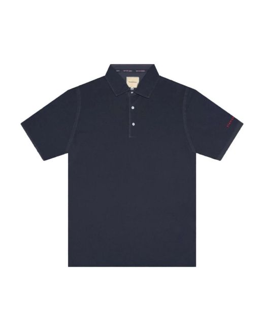 Tramarossa Gesticktes Logo Baumwoll-Poloshirt in Blue für Herren