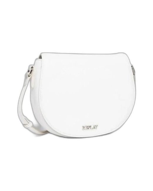 Replay White Polyethylen-handtasche mit polyesterfutter