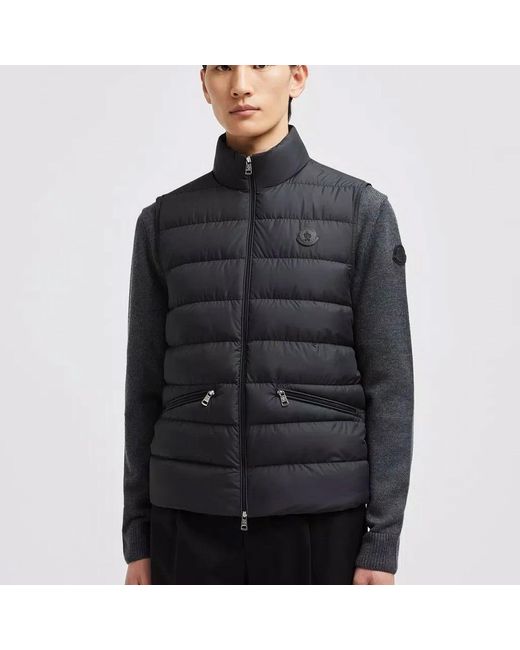 Moncler Jassen ,Zwart ,Polyester Klassieke Zwarte Donsvest in het Black voor heren