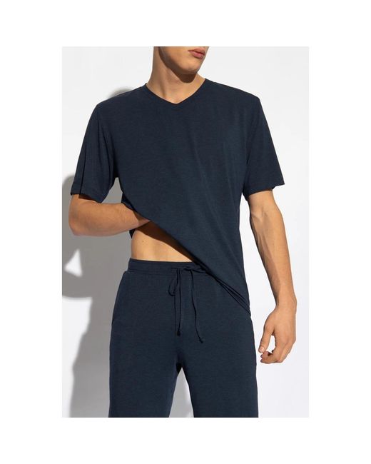 Hanro Tops ,Blauw ,V-Hals T-Shirt in het Blue voor heren