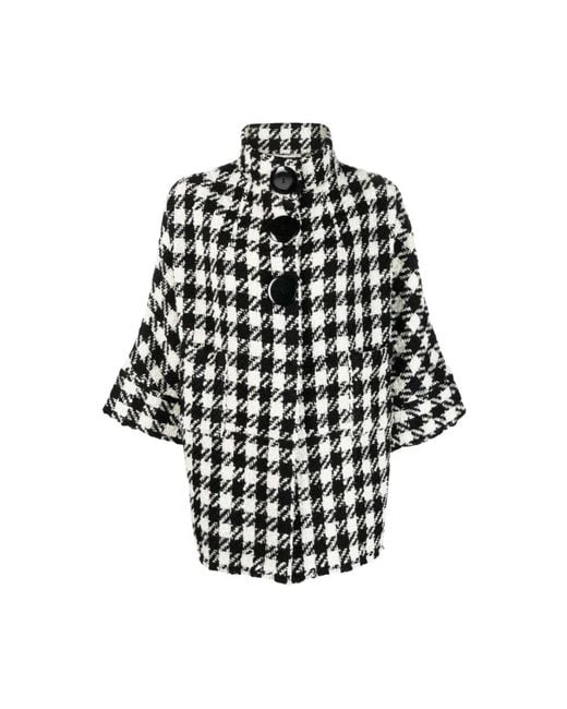 Charlott Jassen ,Veelkleurig ,Geruit Patroon Crop Sleeve Jas in het Black