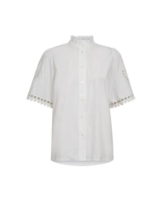 co'couture Overhemden ,Wit ,Katoen Geborduurde Witte Blouse in het White