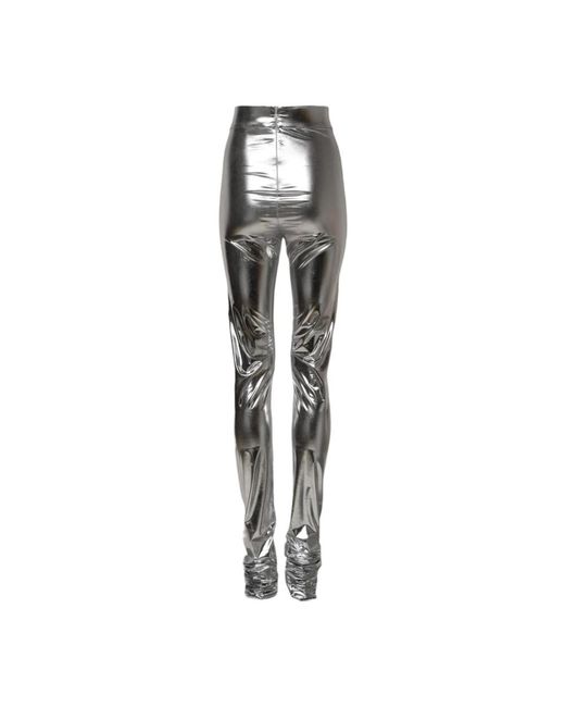 Dolce & Gabbana Metallic Slim Fit High Waist Leggings in het Gray