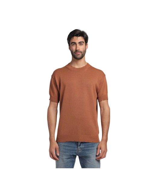 Amaranto Red Round-Neck Knitwear for men
