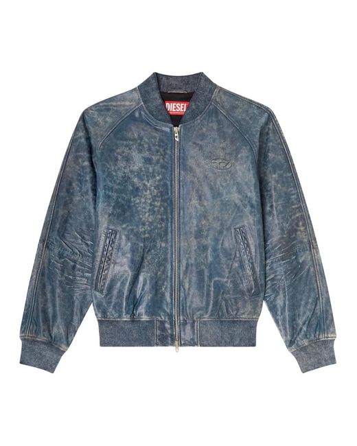 DIESEL Blue Bomber Jackets for men