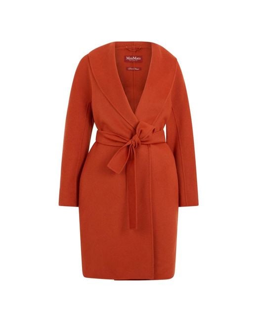 Max Mara Red Belted Coats
