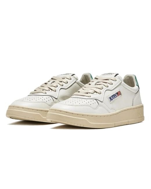 Autry White Vintage low leather sneakers weiß & grün