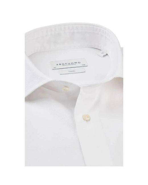 Profuomo Witte Overhemd Met Mouwlengte 7 in het White voor heren