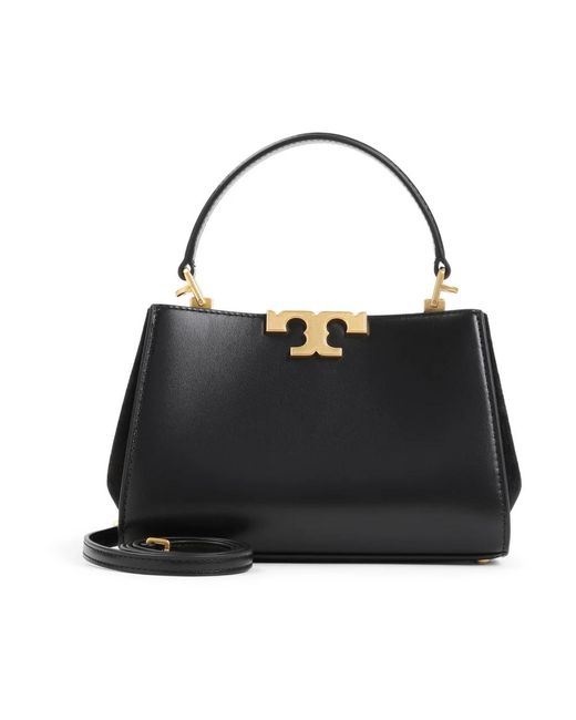 Mini satchel nera con logo di Tory Burch in Black