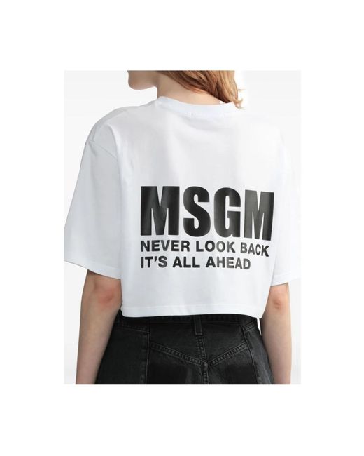 MSGM White Logo piccolo t-shirt 01