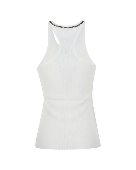 Elisabetta Franchi White Sleeveless Tops