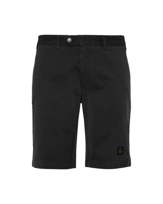 Refrigiwear Beige shorts aus baumwollmischung mit logopatch in Black für Herren
