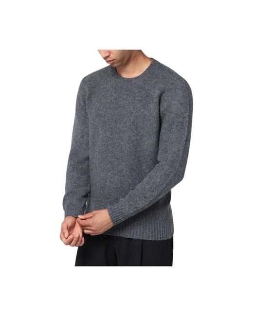 Round-Neck Knitwear Drumohr de hombre de color Gray