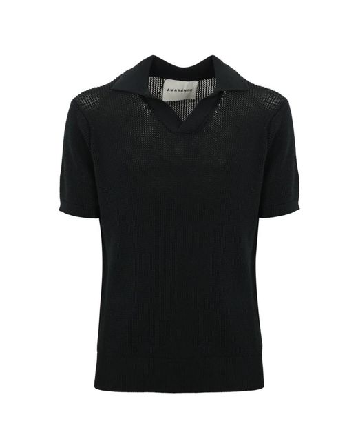 Amaranto Black V-Neck Knitwear for men