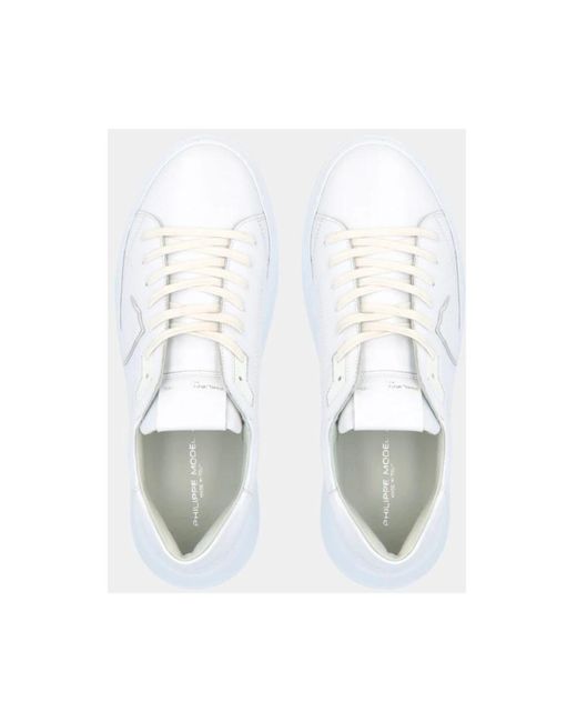 Zapatilla de cuero blanca para mujer Philippe Model de hombre de color White