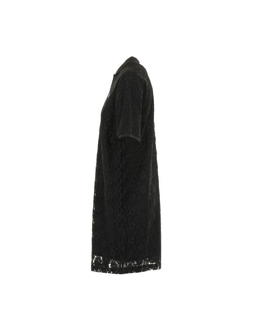 Fred Perry Black Schwarzes Spitzenüberlagerkleid