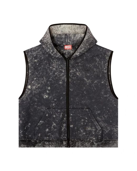 DIESEL Jassen ,Zwart ,Katoen Hooded Sweater Met Rits in het Black voor heren