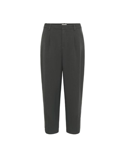 Kaffe Broeken ,Zwart ,Leer Kamerle Pants Suiting Pants in het Gray