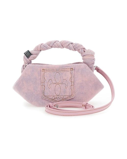 Ganni Pink Denim Mini Bou Bag