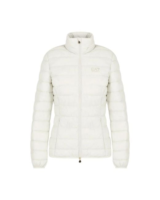 EA7 White Winter Jackets