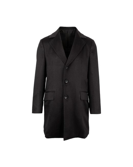 Kiton Black Single-Breasted Coats for men