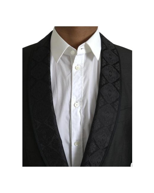 Dolce & Gabbana Seidenmischung ein-knopf-blazer in Black für Herren