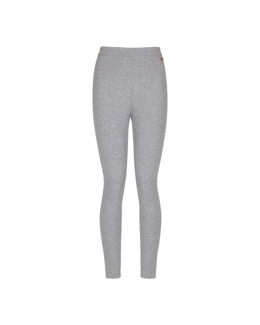 Balmain Broeken ,Grijs ,Katoen Katoenen Gebreide Leggings in het Gray