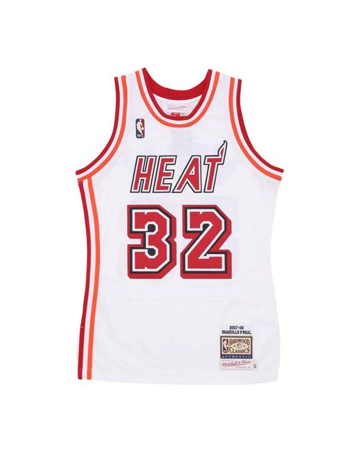 Mitchell & Ness Fitness ,Wit ,Polyester Shaquille O'Neal Basketbalshirt in het Red voor heren