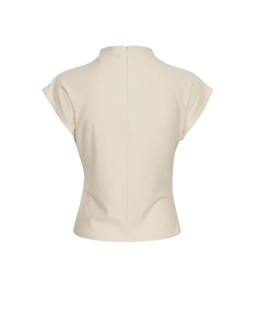 Gestuz Overhemden ,Wit ,Elegante Gedrapeerde Top Egret in het White