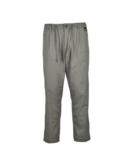 Officina 36 Gray Straight Trousers for men