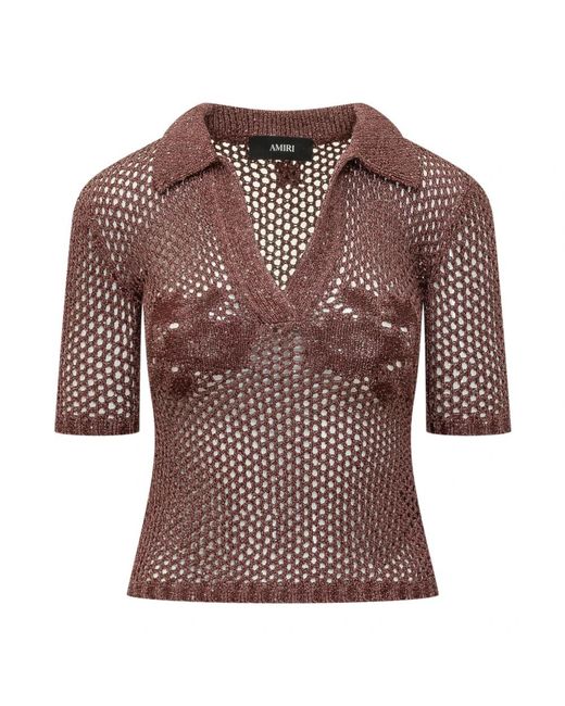 Amiri Brown Polo Shirts
