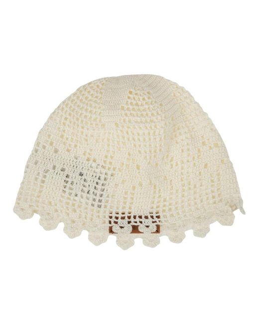 Alanui Accessoires ,Wit ,Katoen Island's Diary Crochet Hat in het Natural